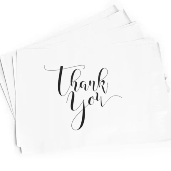 50 Thank you 10x13 in polymailers plastic bags shipping supplies envelopes - Picture 1 of 3